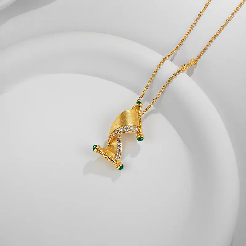FUNNXI S925 Silver Rhodium-Plated Gold Necklaces Women's Gold-1