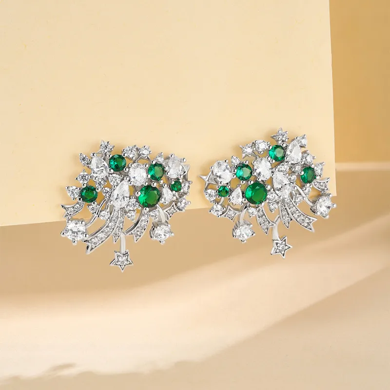 FUNNXI Copper Alloy, Rhodium Plated Stud Earrings Women's-2