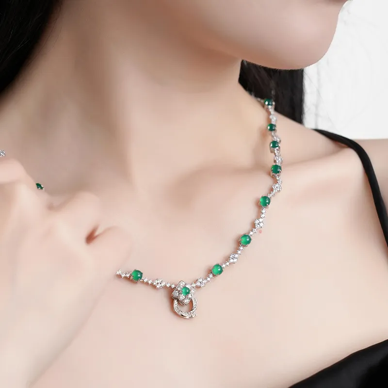FUNNXI Natural Chalcedony Necklaces Women's-2