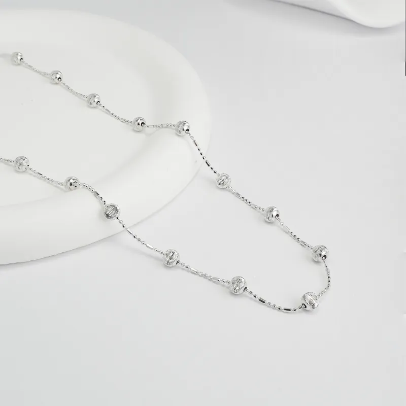 FUNNXI S925 Silver Rhodium Plated Gold Necklaces Women's-1