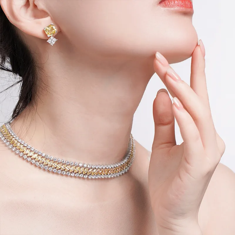 FUNNXI Rhodium Plated S925 Silver Gold Stud Earrings Women's-3