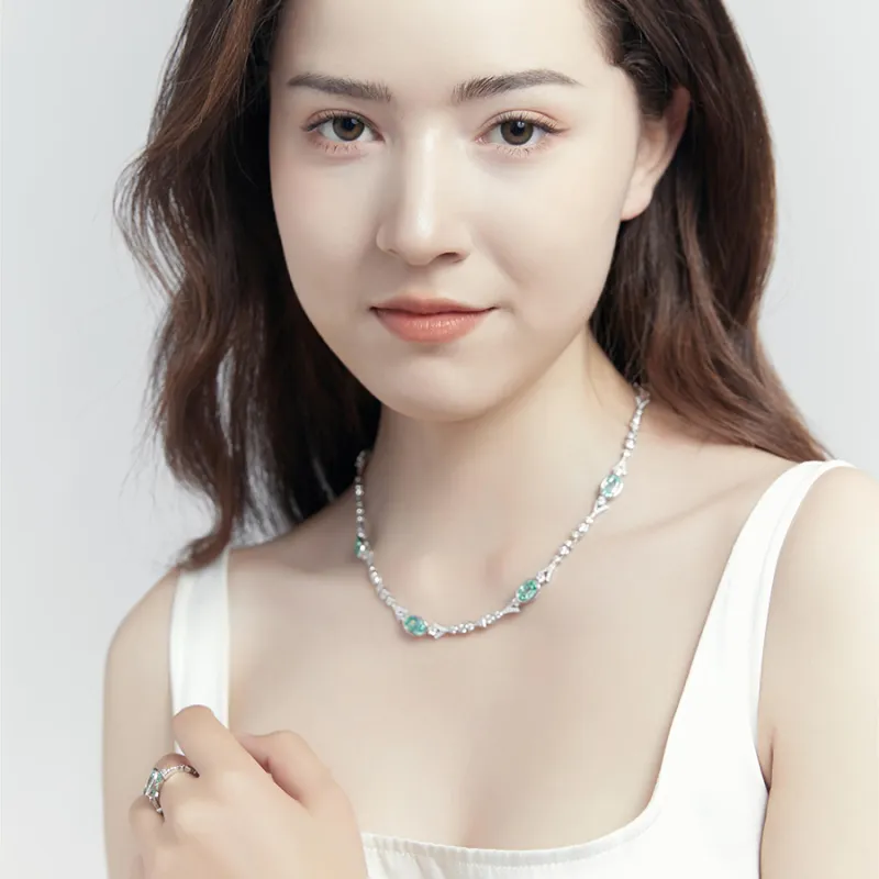 FUNNXI Rhodium Plated S925 Silver Gold Necklaces Women's-2