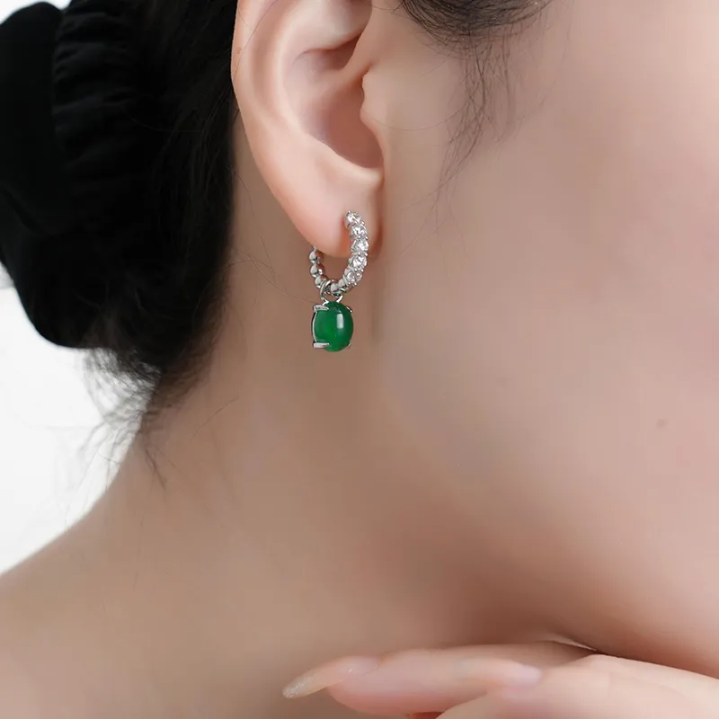 FUNNXI S925 Silver Rhodium Plated Gold Hoop Earrings Women's-2