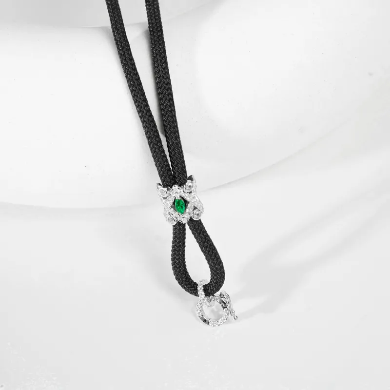 FUNNXI Synthetic Emerald Necklaces Unisex-1