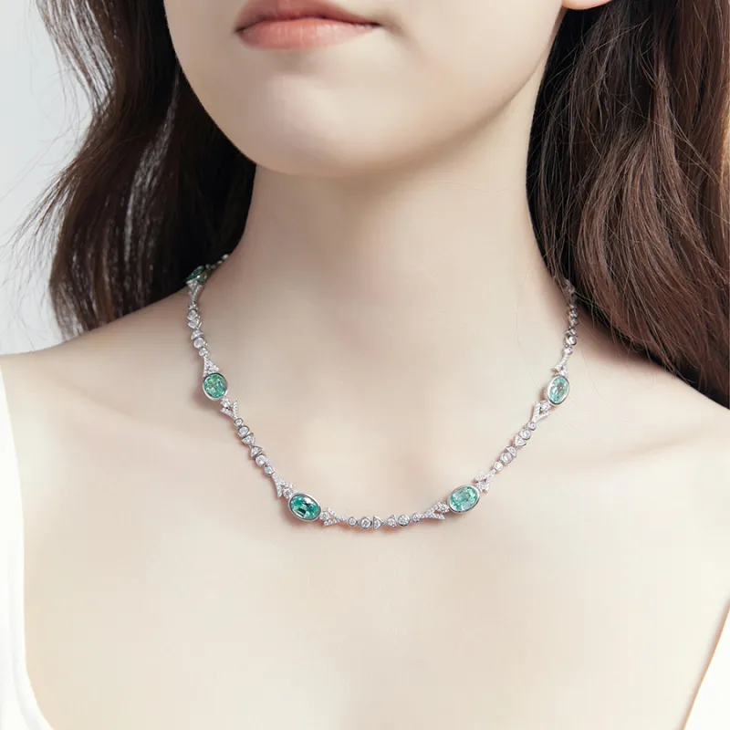 FUNNXI Rhodium Plated S925 Silver Gold Necklaces Women's-1