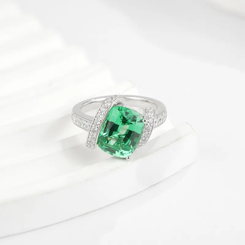 FUNNXI Copper Alloy Rings Women's Green-2