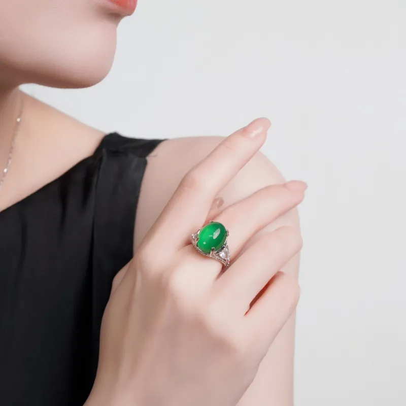 FUNNXI Chalcedony Rings Women's-2