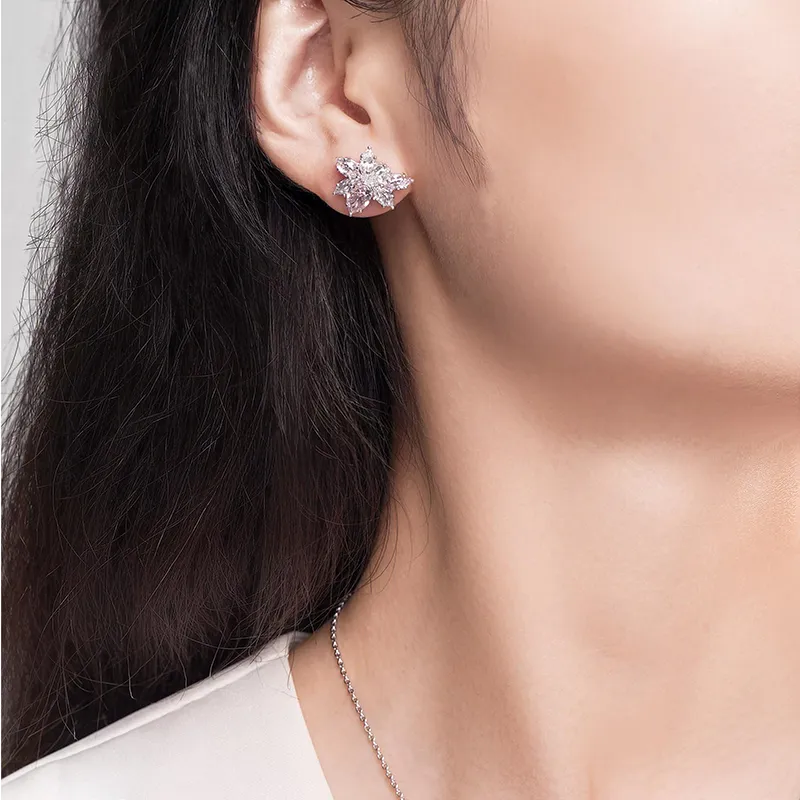 FUNNXI S925 Sterling Silver Rhodium-Plated Earrings Women's-1