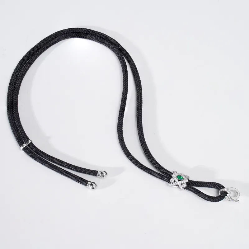 FUNNXI Synthetic Emerald Necklaces Unisex-2