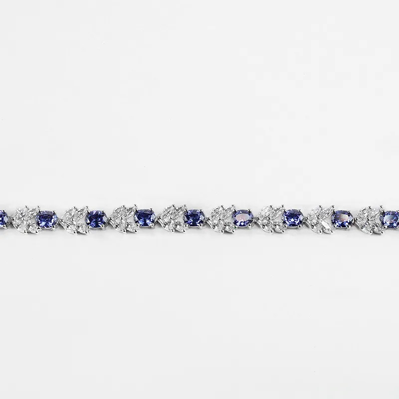 FUNNXI S925 Silver Bracelets Women's Cornflower Blue-4