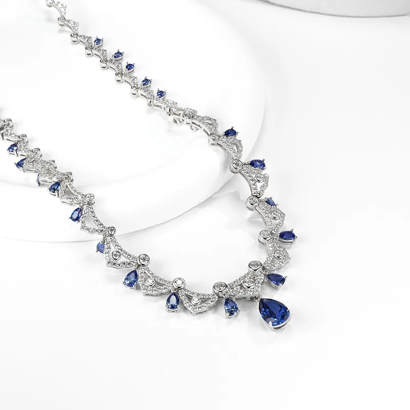 FUNNXI Rhodium Plated S925 Silver Gold Necklaces Women's-2