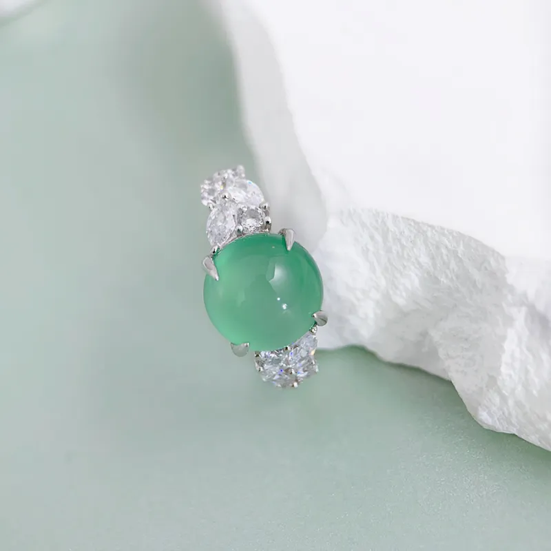 FUNNXI Natural Chalcedony Rings Women's-1