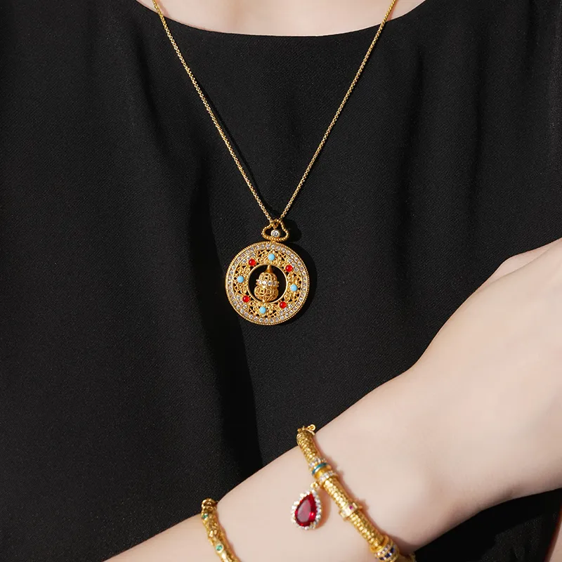 FUNNXI Copper Alloy Necklaces Women's Gold-2