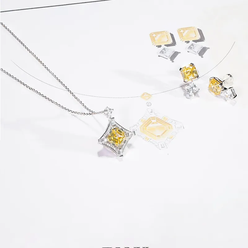FUNNXI S925 Silver Rhodium Plated Gold Necklaces Women's-2
