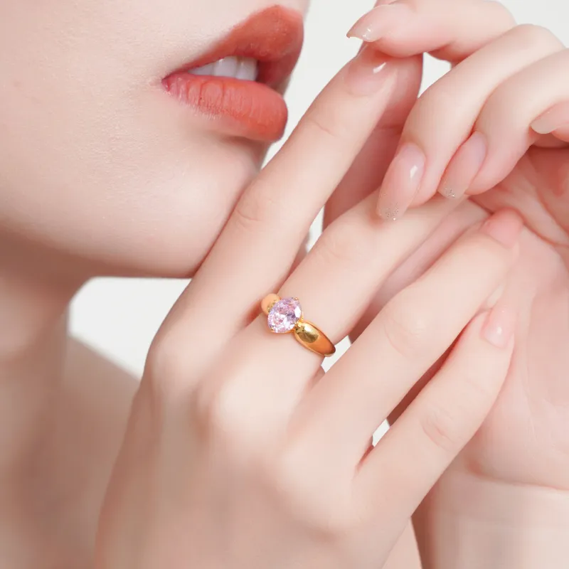 FUNNXI Synthetic Zircon Rings Women's-1