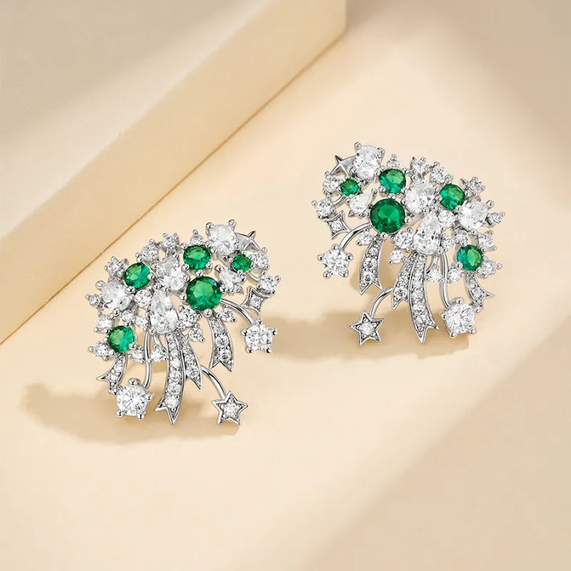 FUNNXI Copper Alloy, Rhodium Plated Stud Earrings Women's-1