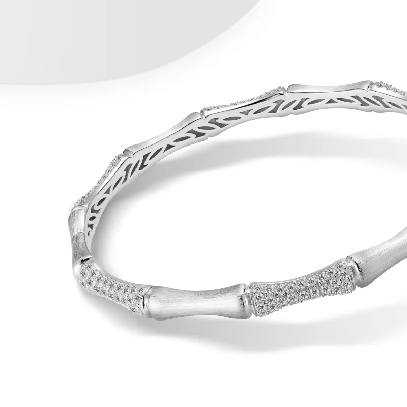 FUNNXI Rhodium Plated S925 Silver Gold Bangles Women's-6