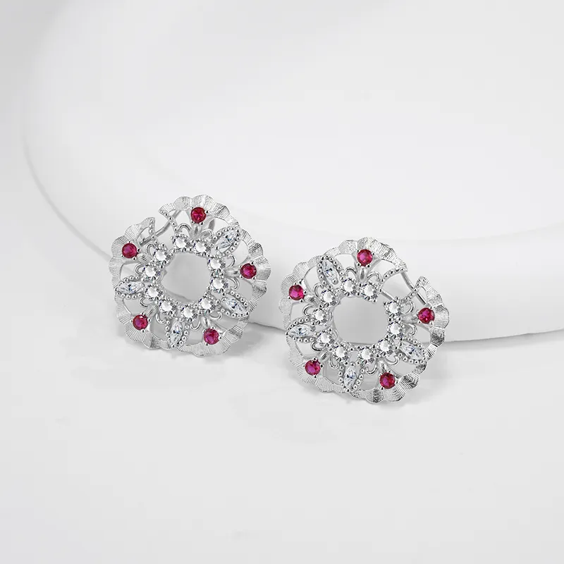 FUNNXI Rhodium Plated S925 Sterling Silver Earrings Women's-1