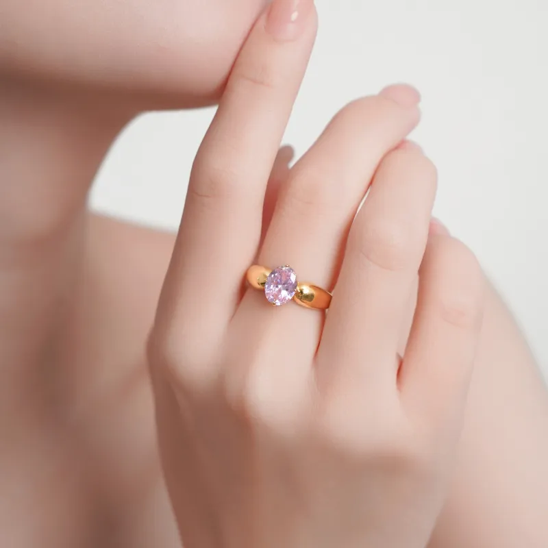 FUNNXI Synthetic Zircon Rings Women's-5