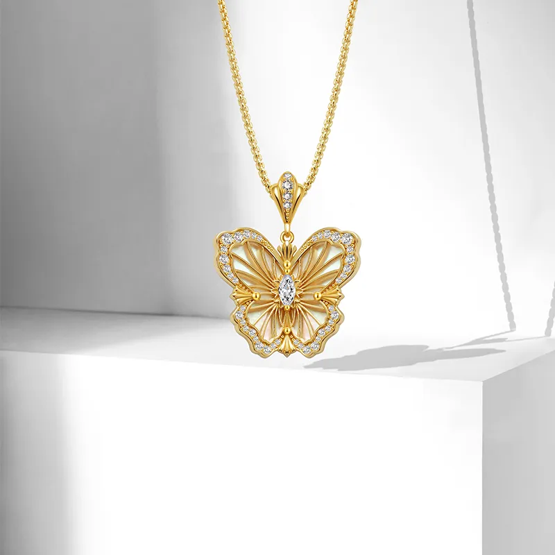 FUNNXI S925 Silver With 18K Gold Plating Necklaces Women's-1