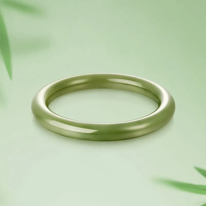 Mokinggran Hetian Jade Bangles Pale Greenish White Jade Women's-11