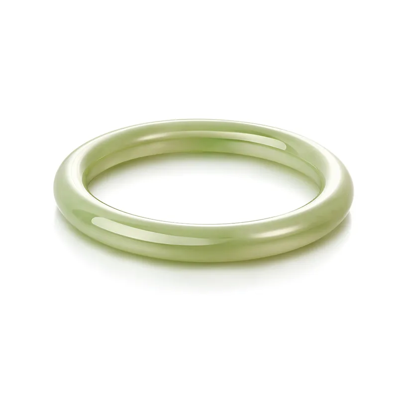 Mokinggran Hetian Jade Bangles Pale Greenish White Jade Women's-1