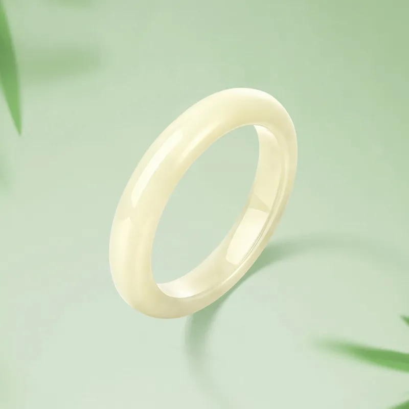 Mokinggran Hetian Jade Bangles Pale Greenish White Jade Women's-3