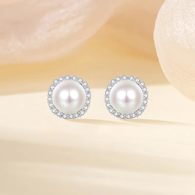 Mokinggran Pearl Stud Earrings Women's-7