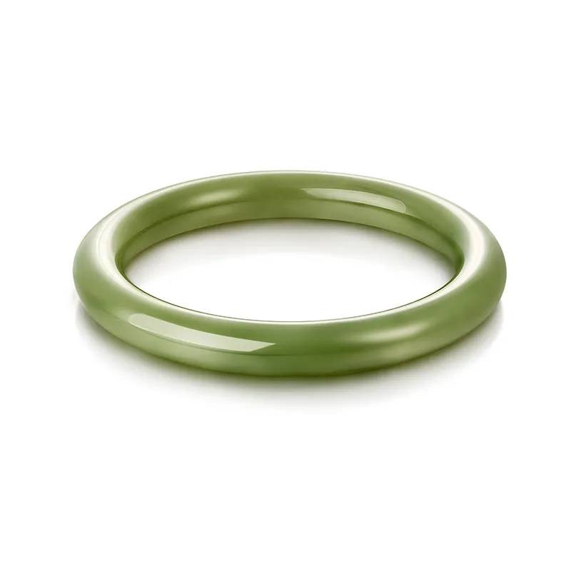 Mokinggran Hetian Jade Bangles Pale Greenish White Jade Women's-7