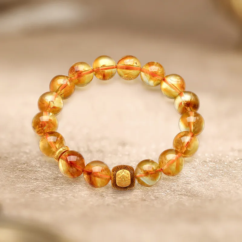 Mokinggran Natural Citrine Jade Bracelets Women's-4