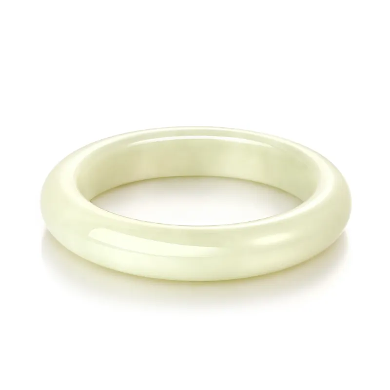Mokinggran Hetian Jade Bangles Pale Greenish White Jade Women's-1