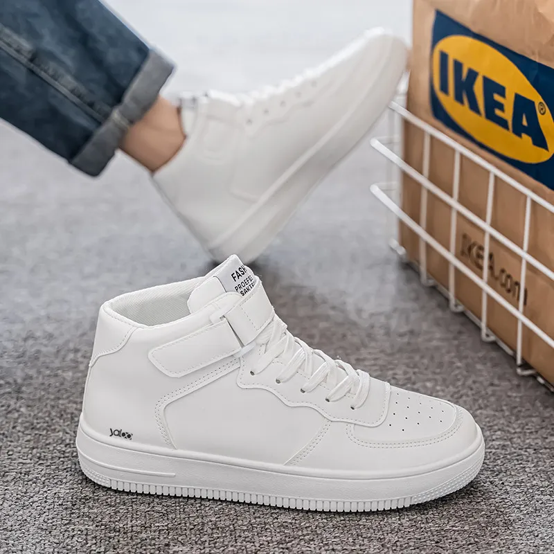 Yalu Coverage Cushioning High Top Skateboard Shoes Men's White-1