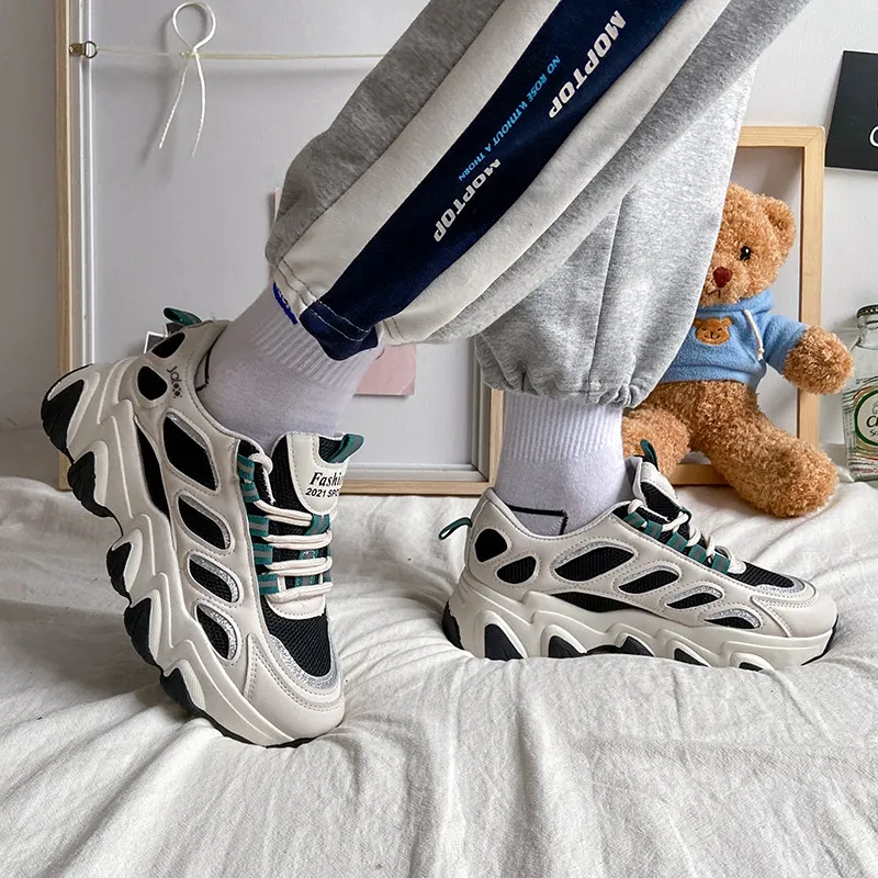 Yalu Cushioning And Breathable Low Top Chunky Sneakers Women's-3