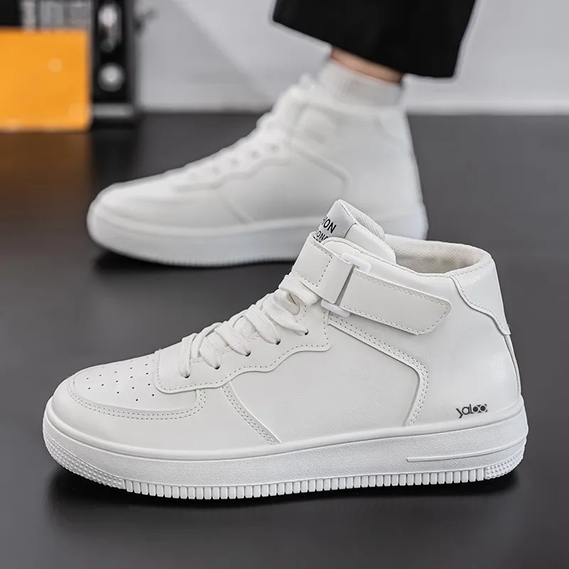 Yalu Coverage Cushioning High Top Skateboard Shoes Men's White-4