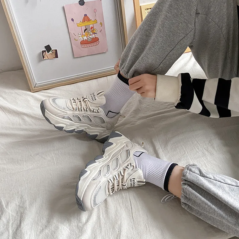Yalu Cushioning And Breathable Low Top Chunky Sneakers Women's-6