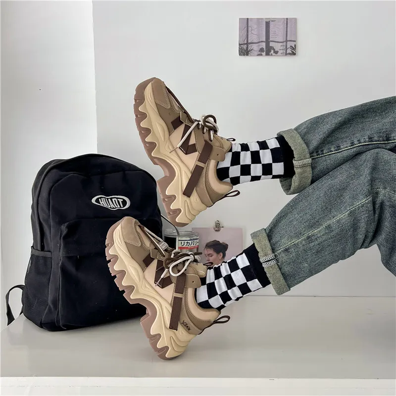 Yalu Shock Absorbers With Slip Resistant And Abrasion Resistant Properties Low Top Chunky Sneakers Women's-7