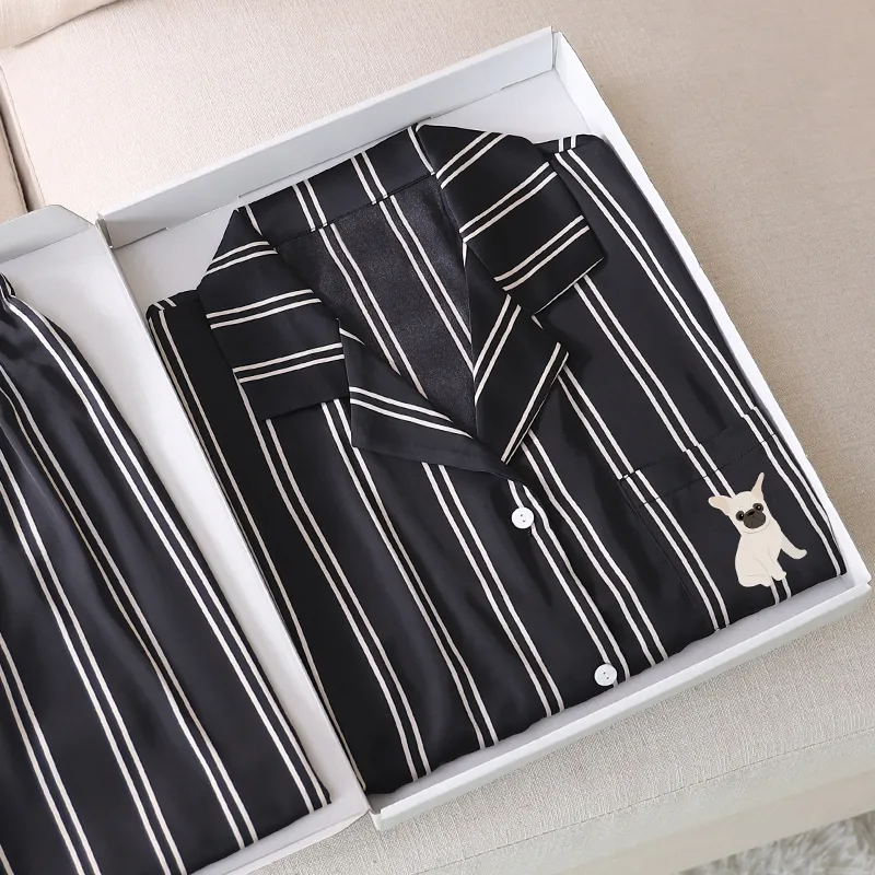 Han Ziduo Pajama Set Women's Black-3