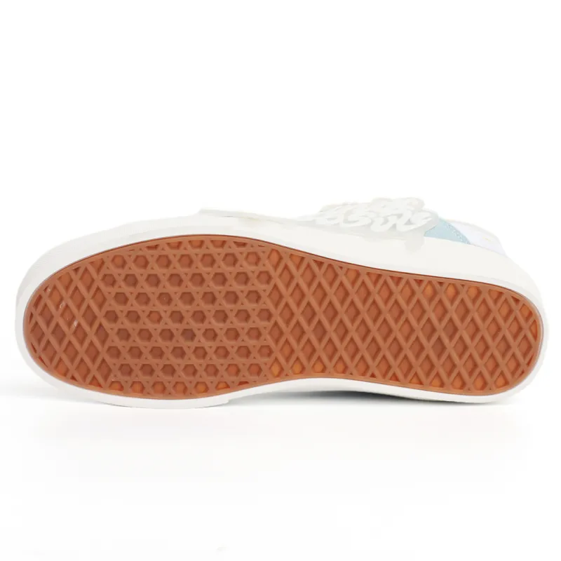 PAIN OR PLEASURE Abrasion Resistant Low Top Skateboard Shoes Unisex White Blue Brown-4