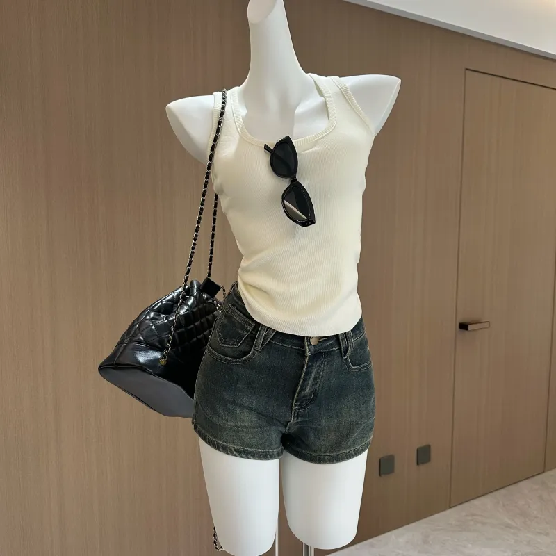 MINETTE Denim Shorts Women's Denim Culottes-6