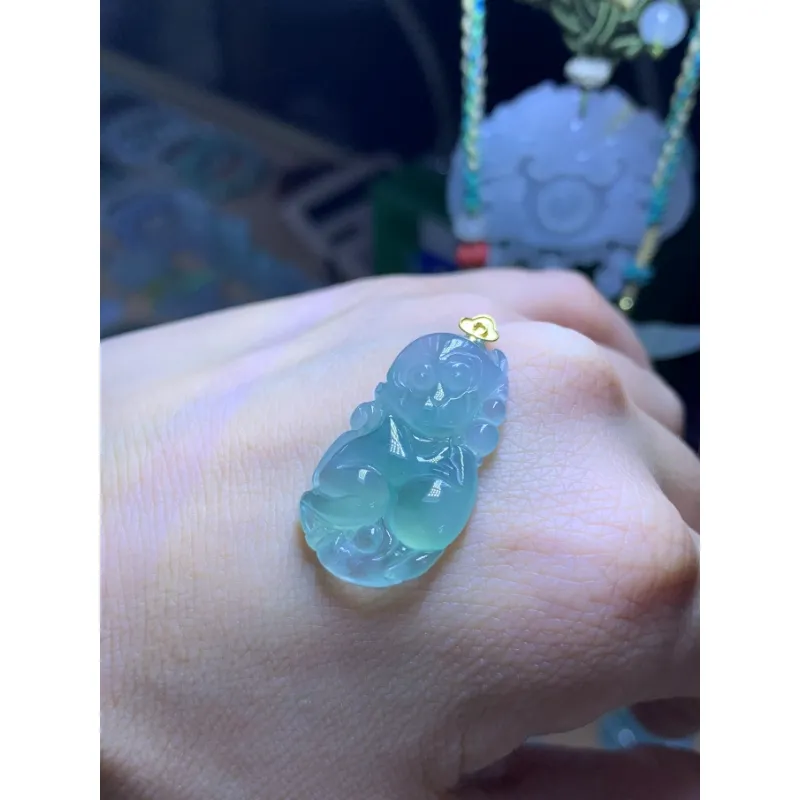 Bracelet Great Demon King Liu Yidao Ice Type Jadeite Pendants Unisex-3