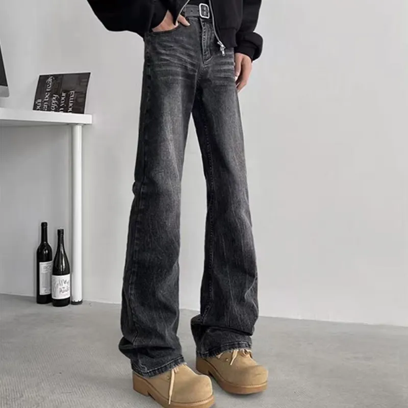 YICHEN Jeans Unisex Black Gray[Water Ripple Summer Thin]-2