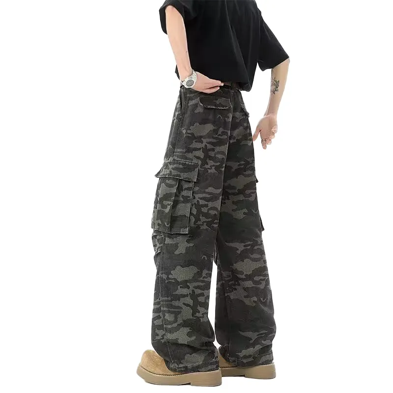 YICHEN Cargo Pants Unisex Heavy Duty Camouflage[Straight Fit Wide Leg]-3