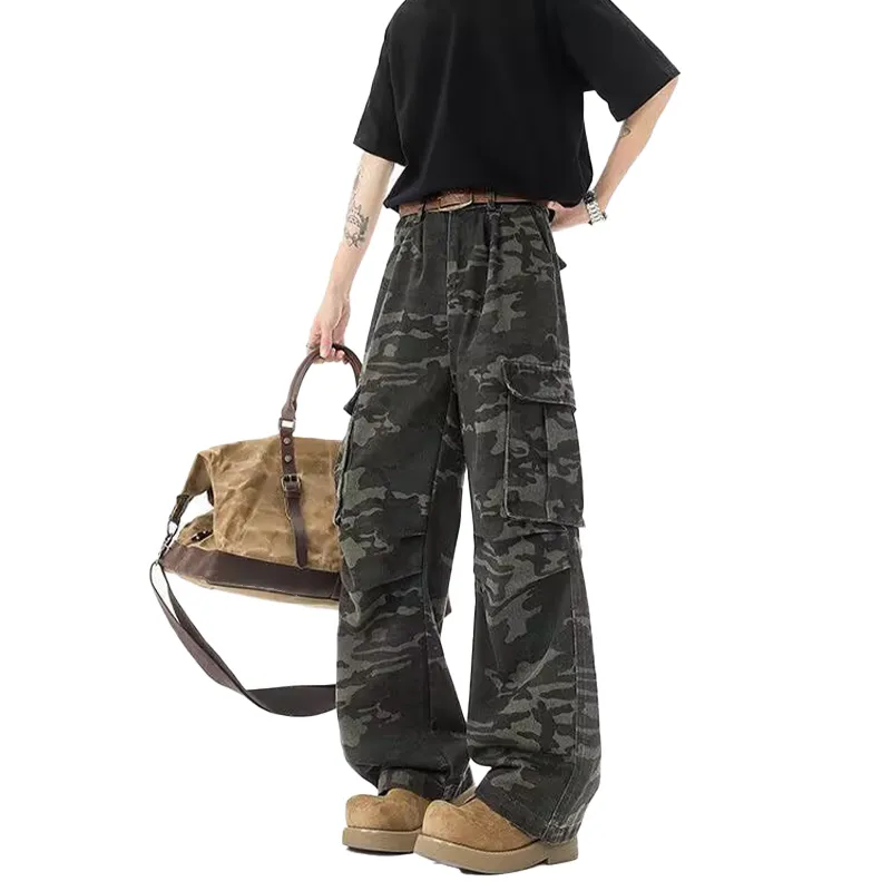 YICHEN Cargo Pants Unisex Heavy Duty Camouflage[Straight Fit Wide Leg]-2