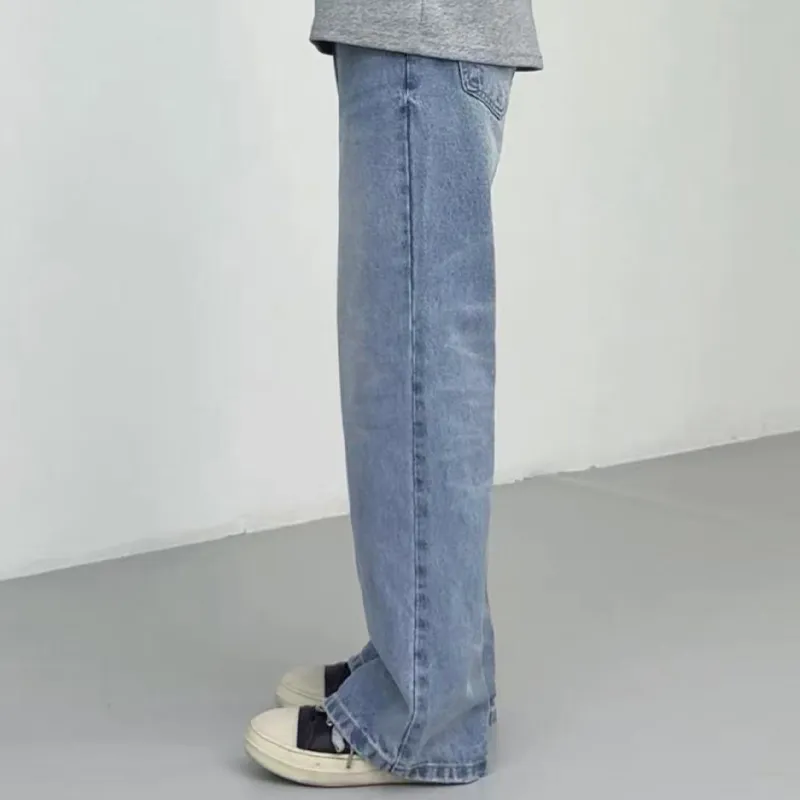 YICHEN Jeans Unisex Ice Blue[A-Shaped Slight Flare]-3