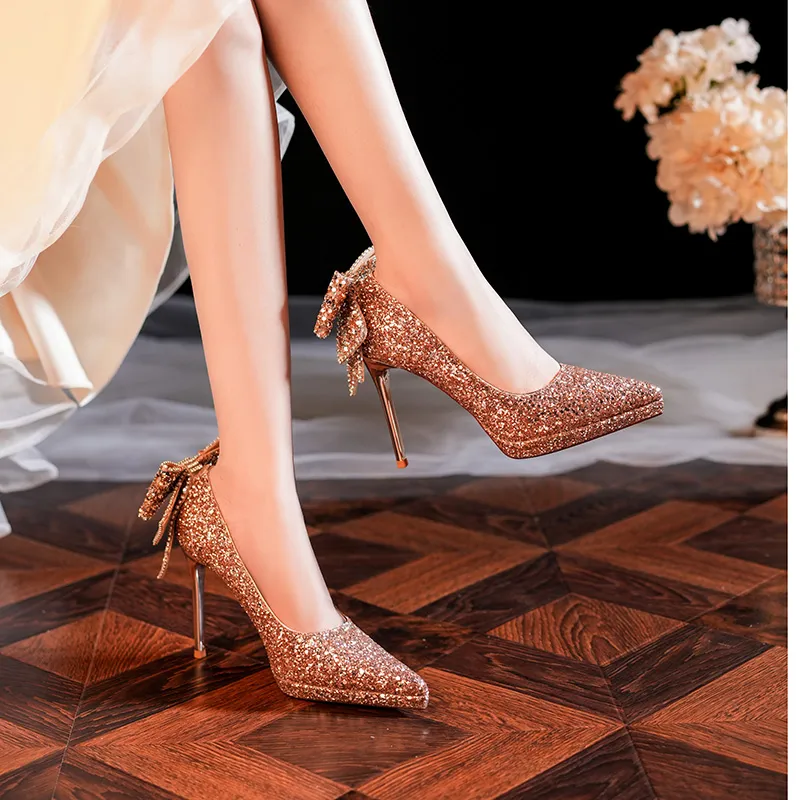 XIMO BULL Slim Heel High Heels 11CM Women's-31