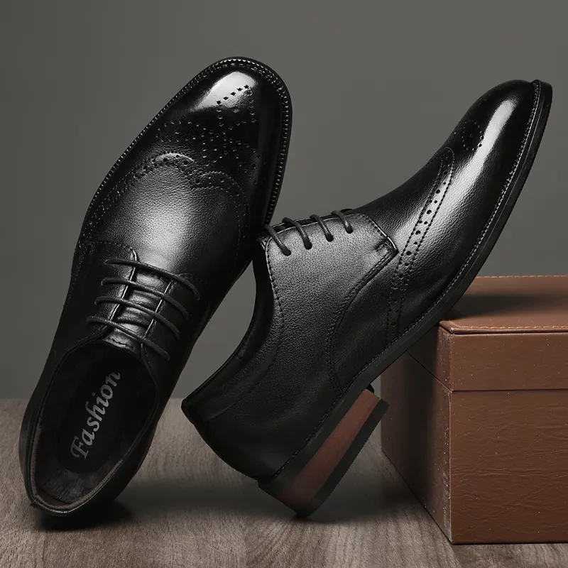 XIMO BULL Dress Shoes Men Low Top Black/Brown-3