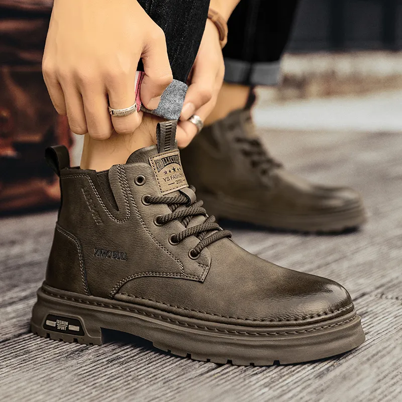 XIMO BULL Martin Boots Men Black/Brown-6