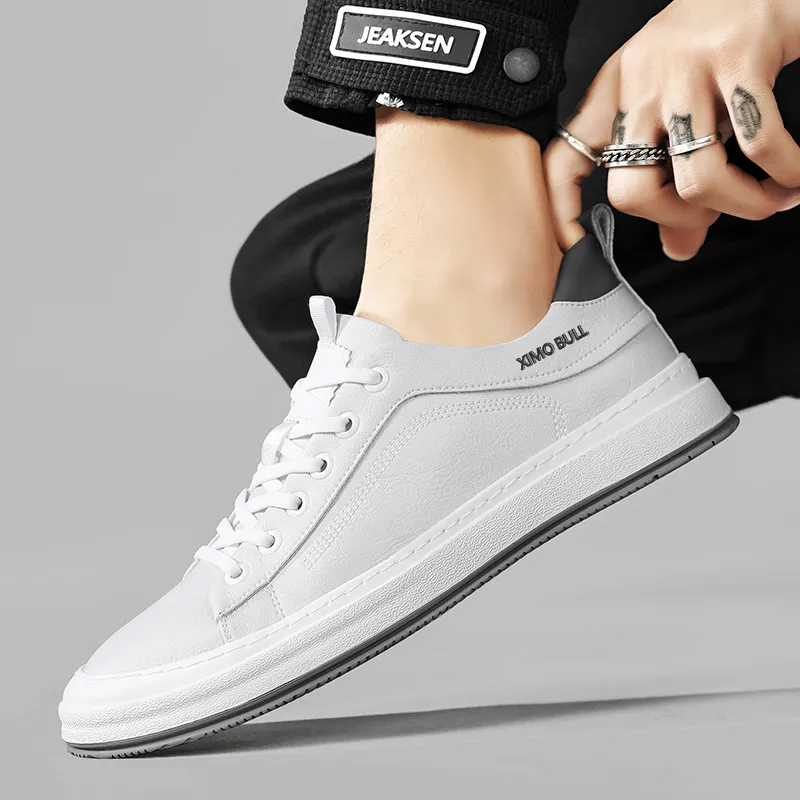 XIMO BULL Men's Casual Shoes Men Low Top Black/White-6