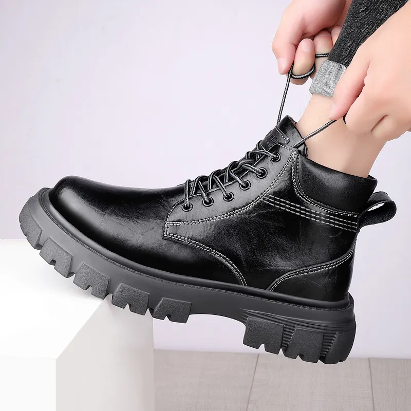 XIMO BULL Short Martin Boot 3cm Men's Black-7