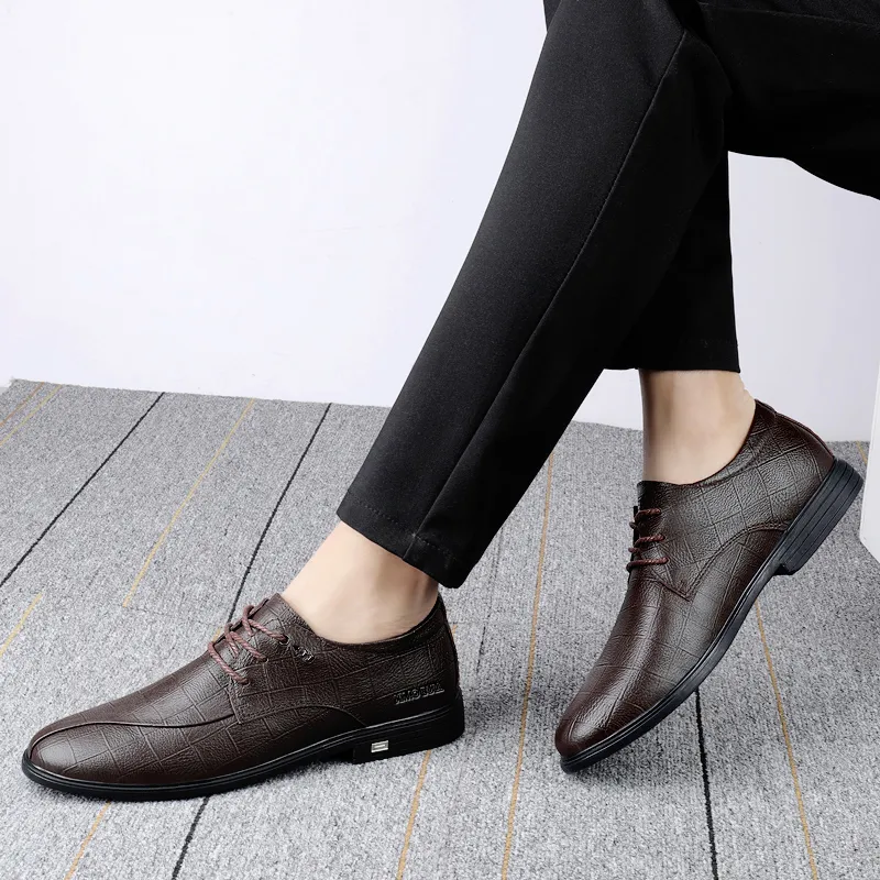 XIMO BULL Dress Shoes Men Low Top Black/Brown-7